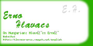 erno hlavacs business card